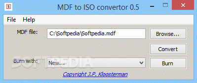 MDF to ISO convertor